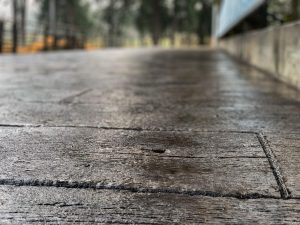 barn wood plank concrete floors