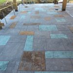 ashlar blue stone slate cement stamping