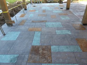 ashlar blue stone slate cement stamping