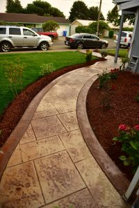 appian cobblestone stamped concrete walkway