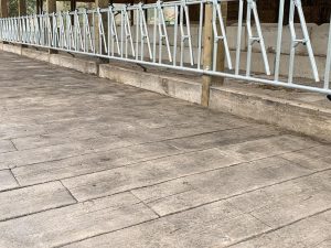 barn wood plank concrete floor