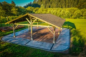 hydrangea ranch buildings and concrete