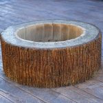 heavy bark fire pit decorative concrete
