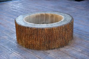 heavy bark fire pit decorative concrete
