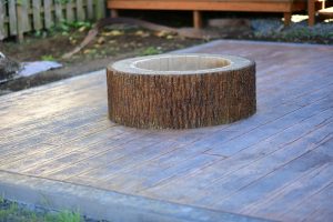 reclaimed lumber stamped concrete
