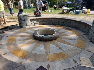 medallion fireplace concrete