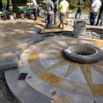 medallion fireplace concrete