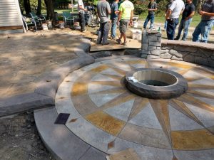 medallion fireplace concrete