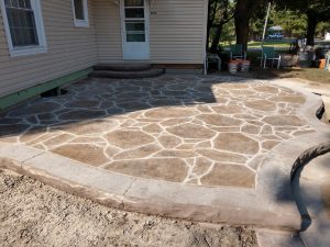 flagstone concrete stamp on the oregon coast