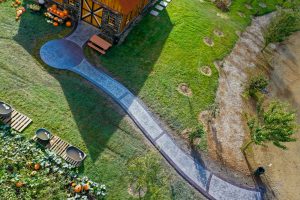 colored patio and concrete stamped outdoor living space