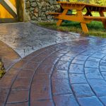 colored patio and concrete stamped outdoor living space