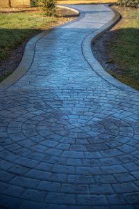 colored patio and concrete stamped outdoor living space