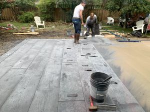 process of concrete wood planks