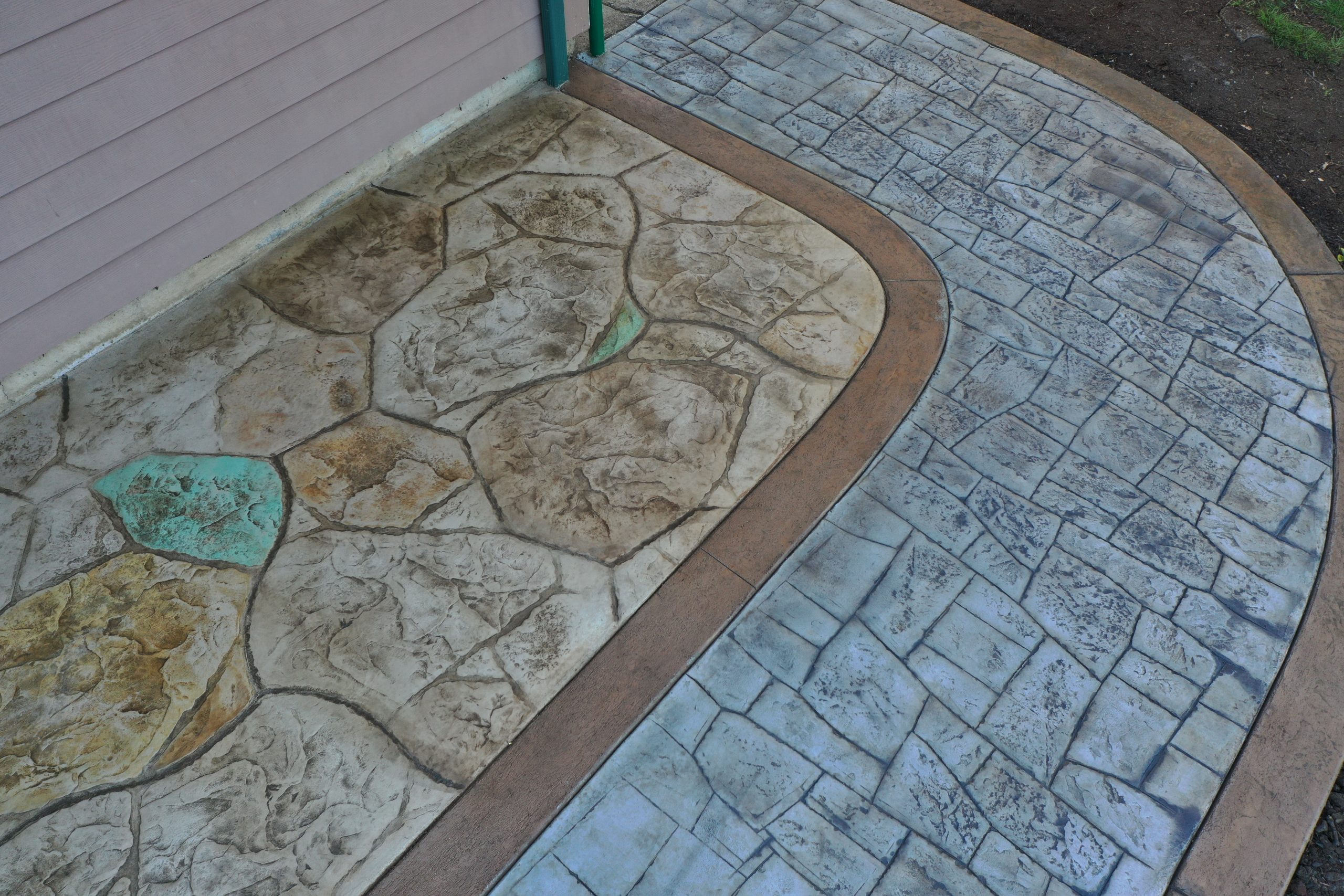 OCF decorative concrete | Decorative Concrete including stamped concrete, overlays, epoxy floors, and vertical rock. OCF decorative concrete
