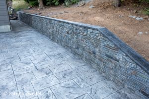 patio with vertical wall