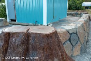 shower stamped concrete