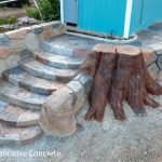 OCF reclaimed wood stamped concrete