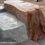 reclaimed wood stamped concrete