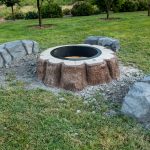 cobblestone stamped outdoor seating