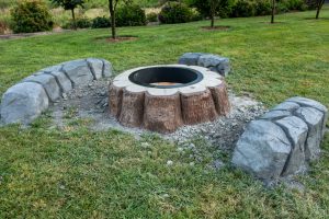cobblestone stamped outdoor seating