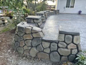 stamped concrete vertical walls