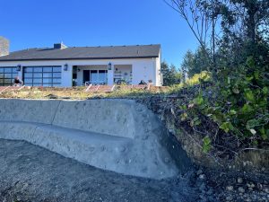 outdoor stamped concrete walls