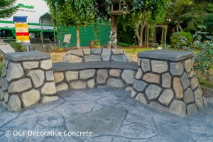 outdoor concrete seating