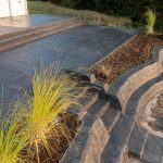 outdoor stamped concrete walls