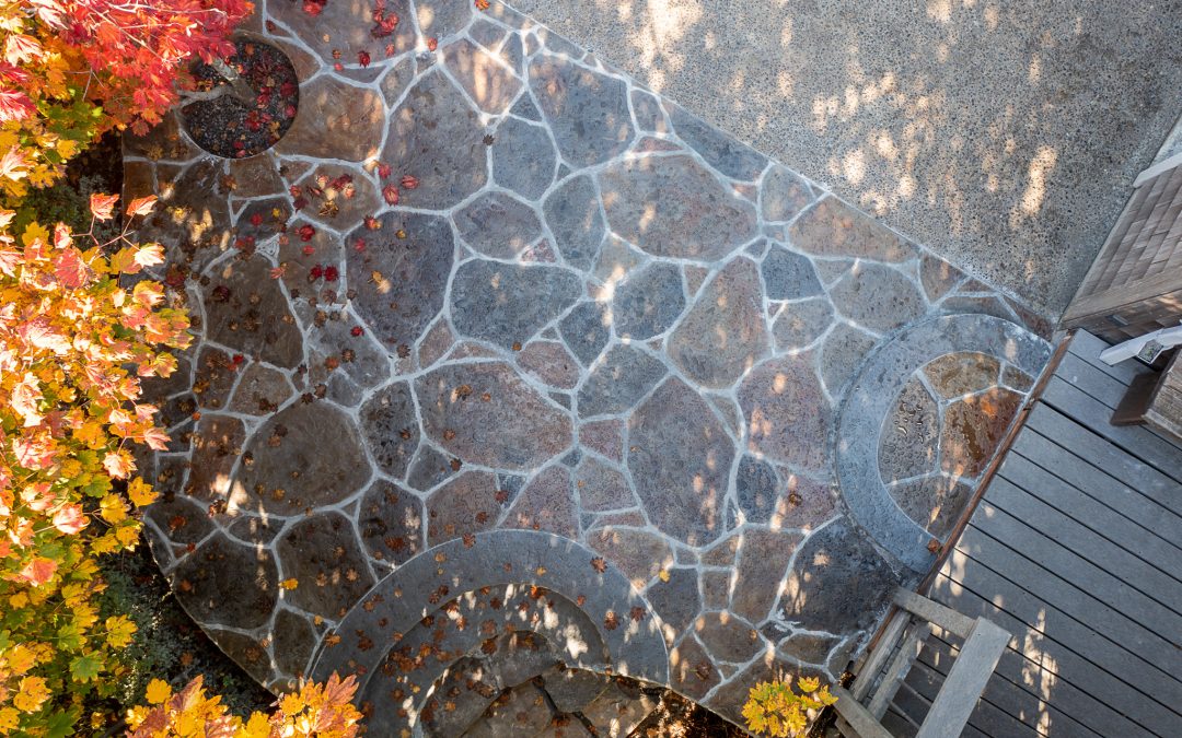Grouted Flagstone Concrete Stamping in Tillamook, Rockaway, Manzanita.