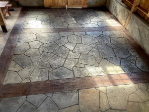 stamped flagstone with borders