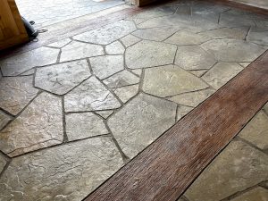 OCF stamped concrete in the barns