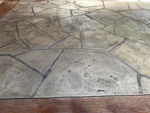 OCF stamped concrete in the barns
