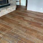 concrete overlay wood plank floor
