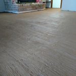 concrete overlay wood plank floor