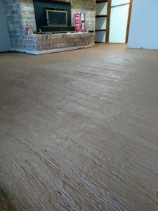 concrete overlay wood plank floor