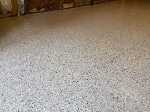 Speckled concrete garage floors 