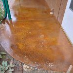 Epoxy Flake Floor and acid stain patio 