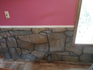 concrete overlay over wainscoting