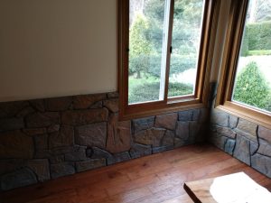 concrete overlay over wainscoting