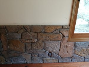 concrete overlay over wainscoting