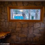 stamped concrete over wainscoting 