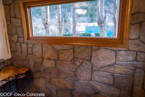 vertical stone stamped concrete