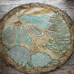 acid stained costume concrete medallion concrete
