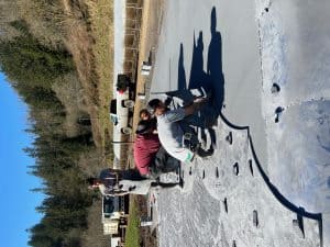 cobblestone concrete stamping driveway