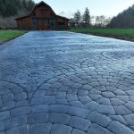 cobblestone concrete stamping driveway