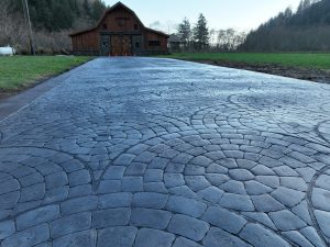 cobblestone concrete stamping driveway