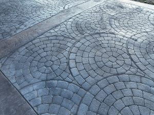 cobblestone concrete stamping driveway