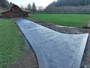 cobblestone concrete stamping driveway