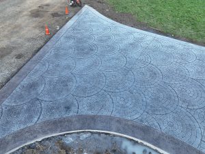 cobblestone concrete stamping driveway