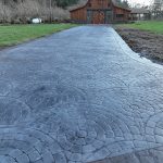 cobblestone concrete stamping driveway